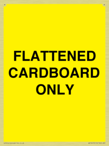 FLATTENED CARDBOARD ONLY